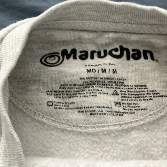 Maruchan gray swearshirt. Size M. - Picture 3 of 5